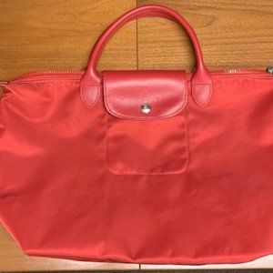 Longchamp Le Pliage Neo Red Tote w/ Detach Strap
